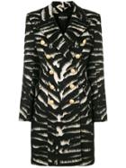 Balmain Button-embellished Zebra Coat - Black