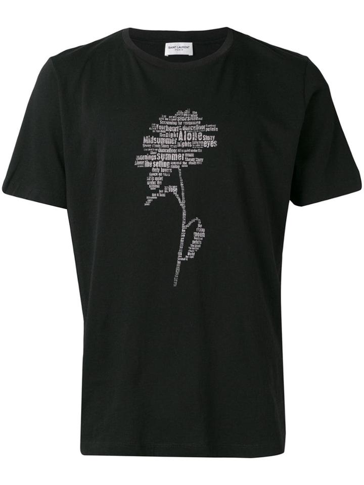Saint Laurent Poetique Fleur T-shirt - Black