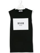 Msgm Kids Logo Print Tank Top - Black