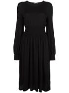 Agnona Gathered Waist Dress, Women's, Size: 44, Black, Wool