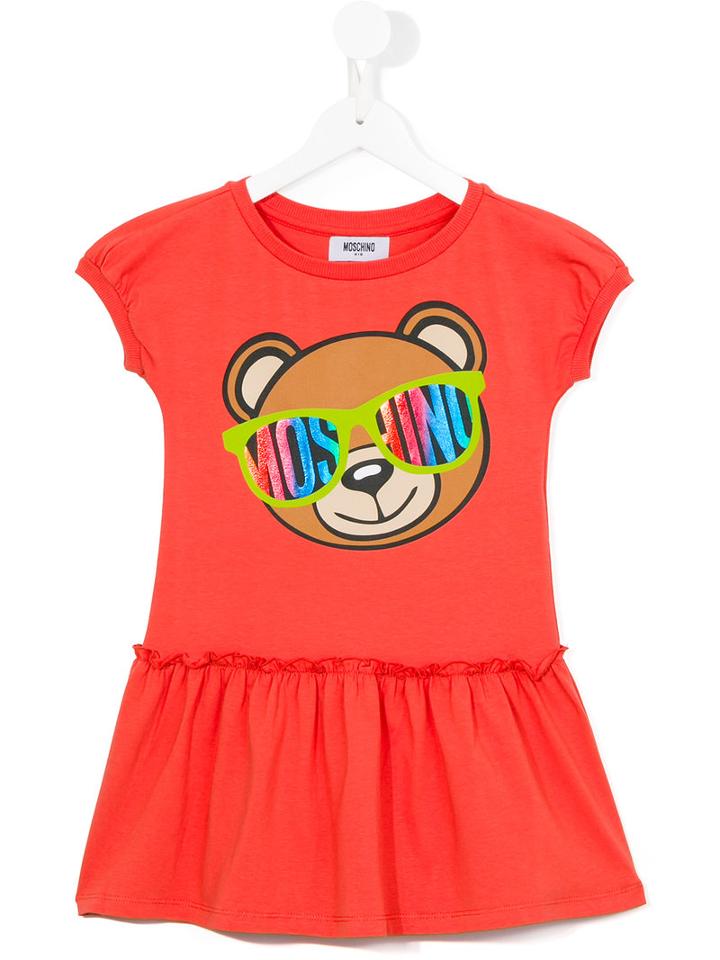 Moschino Kids Teddy Bear Dress, Girl's, Size: 6 Yrs, Yellow/orange