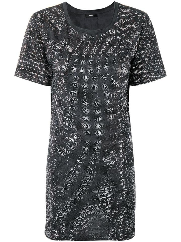 Diesel All-over Stud T-shirt Dress - Grey