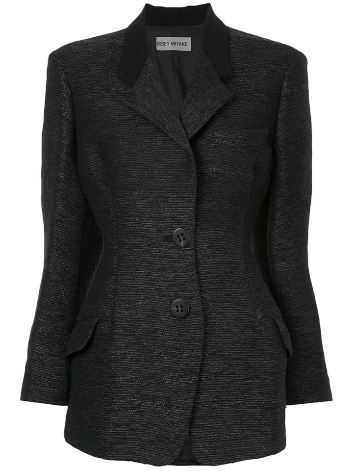 Issey Miyake Vintage Structered Fitted Blazer - Black