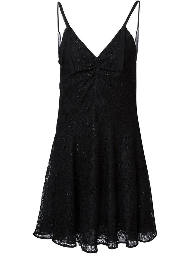 Saint Laurent Floral Lace Camisole Dress, Women's, Size: 38, Black, Polyamide/polyester/viscose