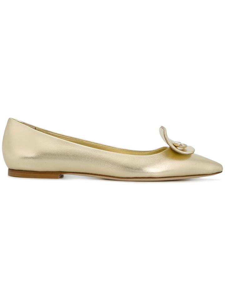 Brian Atwood Safety Pin Detail Ballerinassli - Metallic