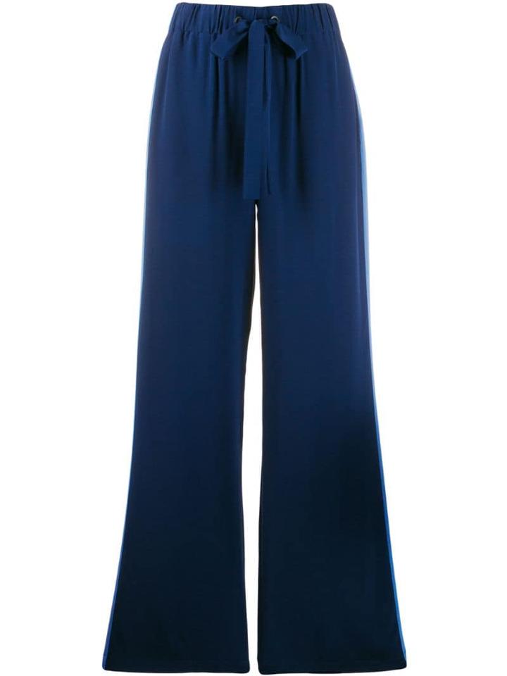 Diane Von Furstenberg Ellington Crepe De Chine Trousers - Blue