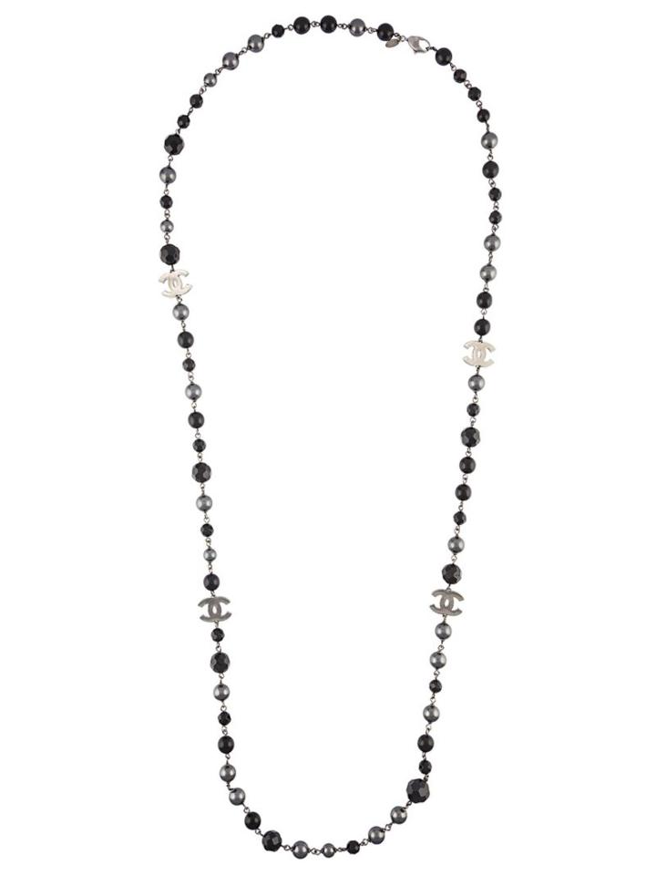 Chanel Vintage Faux Pearl Necklace, Women's, Black