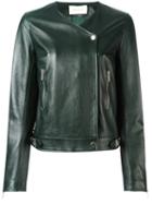 Christopher Kane Biker Jacket, Women's, Size: 44, Green, Leather/viscose