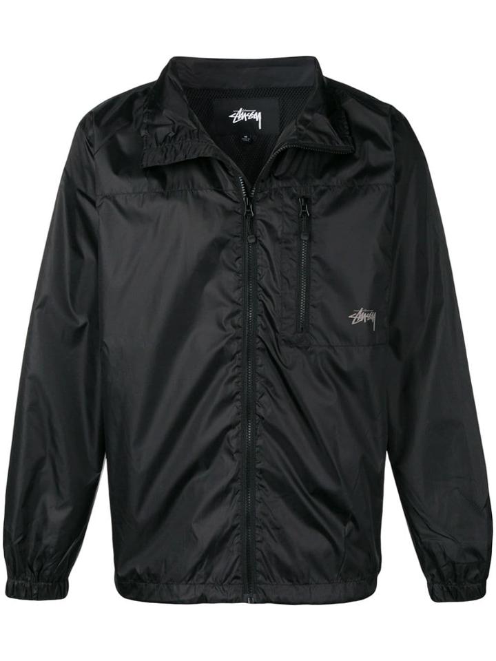 Stussy Logo Rain Jacket - Black