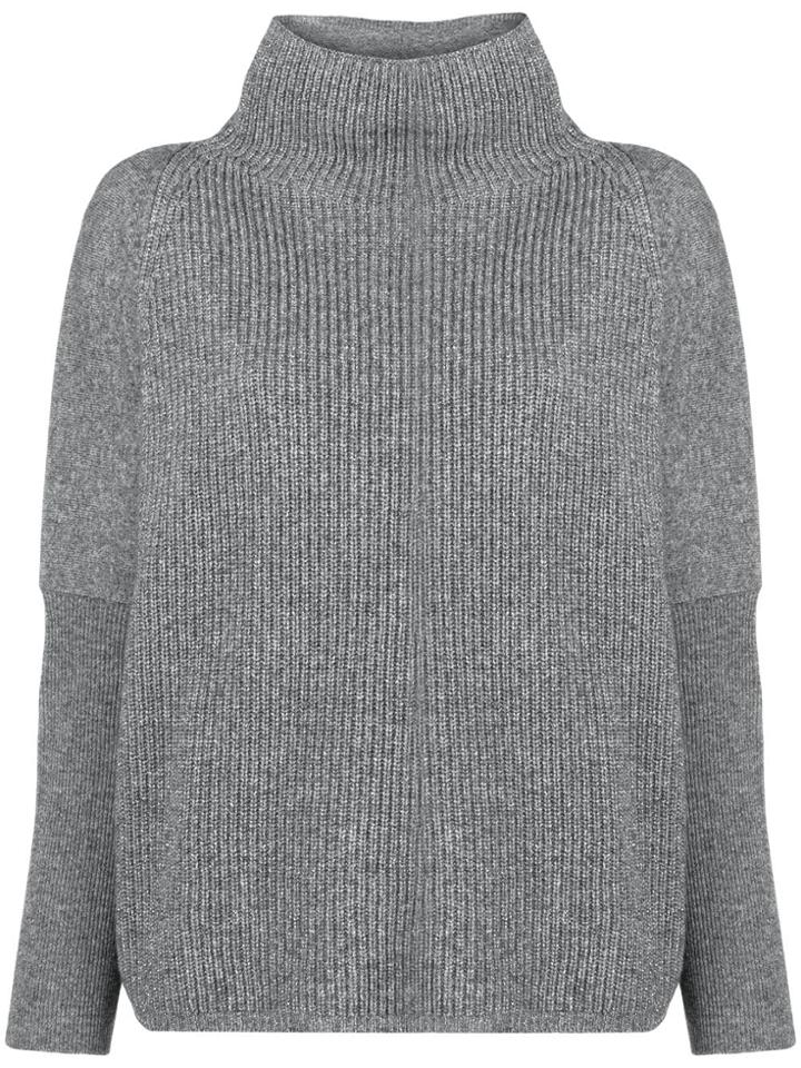 Peserico Stand Up Collar Jumper - Grey