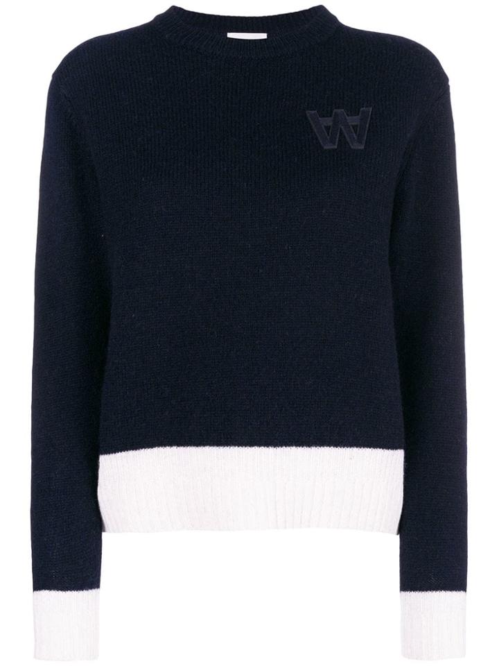 Wood Wood Round Neck Bordered Jumper - Blue