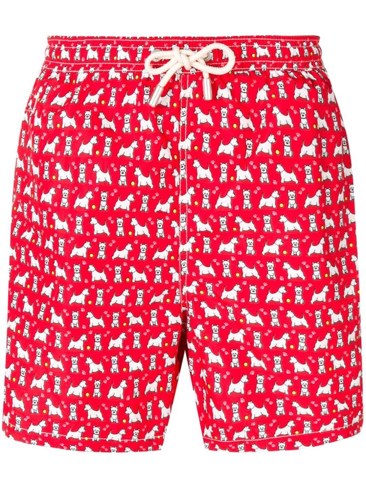 Mc2 Saint Barth Dog Print Swimming Shorts - Red