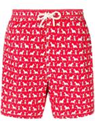Mc2 Saint Barth Dog Print Swimming Shorts - Red