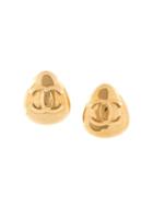 Chanel Pre-owned 1993 Drop Cc Clip-on Earrings - Gold