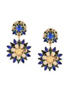 Versace Medusa Drop Crystal Earrings - Gold
