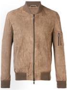 Bomber Jacket - Men - Cotton/leather - 54, Brown, Cotton/leather, Desa Collection