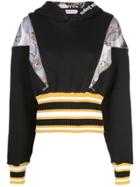 Palm Angels Stripe Detail Graphic Print Hoodie - Black