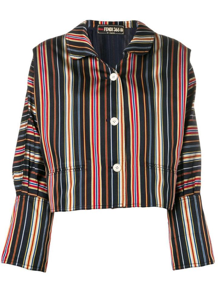 Fendi Pre-owned 1980's Striped Jacket - Blue