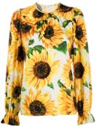 Dolce & Gabbana Sunflower Print Top - Yellow