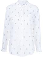 Equipment Anchor Print Shirt, Women's, Size: S, White, Silk