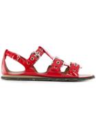 Miu Miu Buckled Multi-strap Sandals - Red