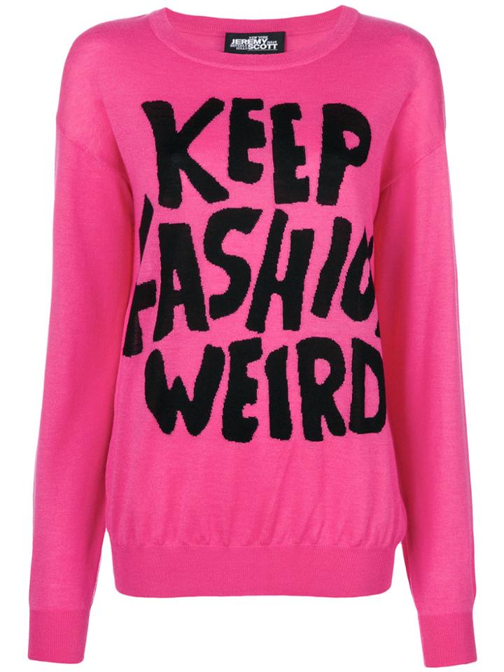Jeremy Scott Keep Fashion Weird Jumper - Pink & Purple