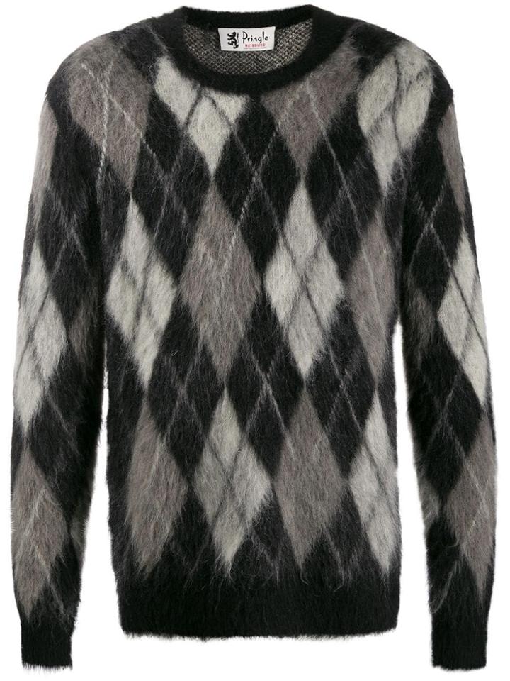 Pringle Of Scotland Reissued Argyle Knit Jumper - Black