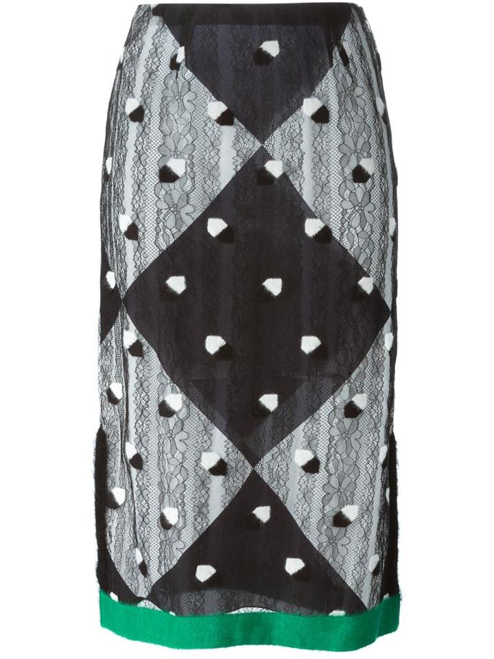 Marco De Vincenzo Lace Overlay Midi Skirt