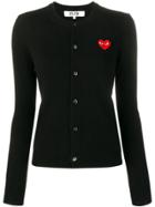 Comme Des Garçons Play Heart Embroidered Cardigan - Black