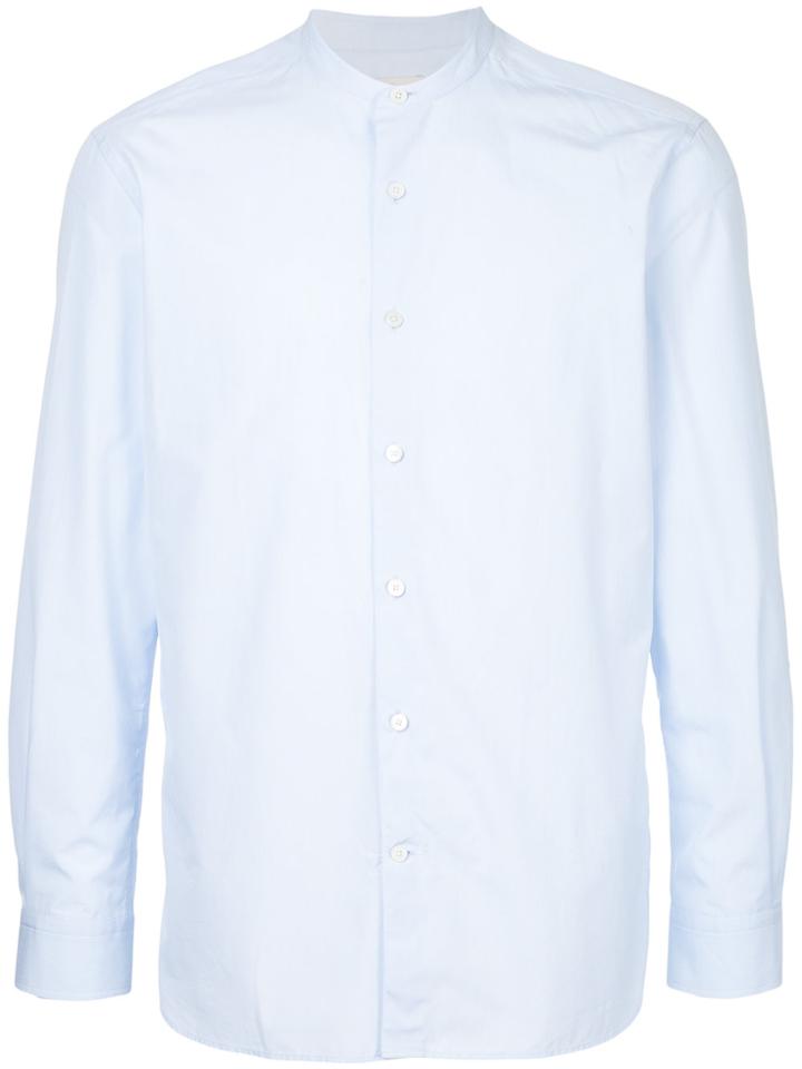 Kent & Curwen Collarless Shirt - Blue