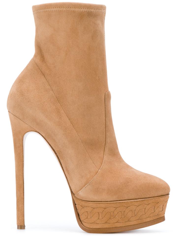 Casadei Platform Ankle Boots - Nude & Neutrals