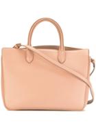 Jil Sander Logo Embossed Tote, Pink/purple, Leather