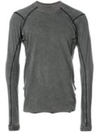 Isaac Sellam Experience - Insert Detail T-shirt - Men - Cotton/calf Leather - M, Grey, Cotton/calf Leather