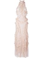 Alexander Mcqueen Ruffled Evening Dress, Women's, Size: Small, Pink/purple, Silk/nylon/viscose