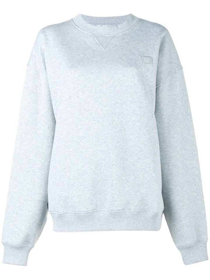 Acne Studios Yana Face Sweatshirt, Women's, Size: Medium, Grey, Cotton