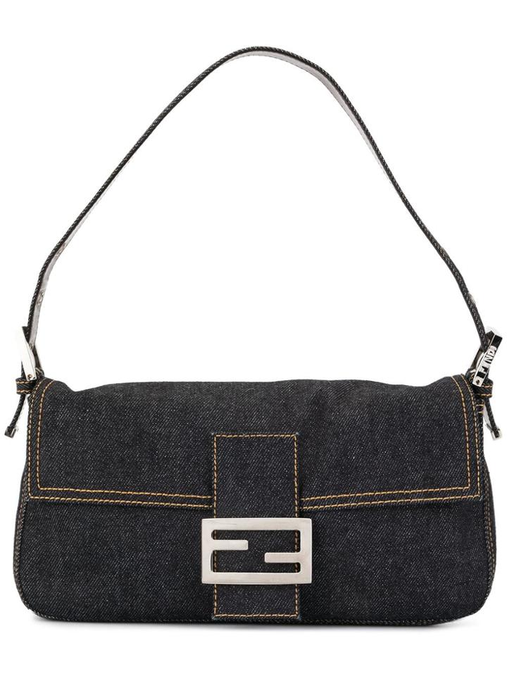 Fendi Vintage Mamma Baguette Denim Shoulder Bag - Blue
