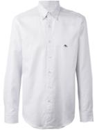 Etro Embroidered Button Down Shirt, Men's, Size: 44, White, Cotton