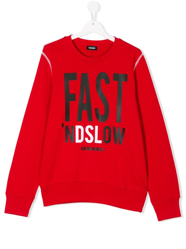 Diesel Kids Printed Sweatshirt - Red