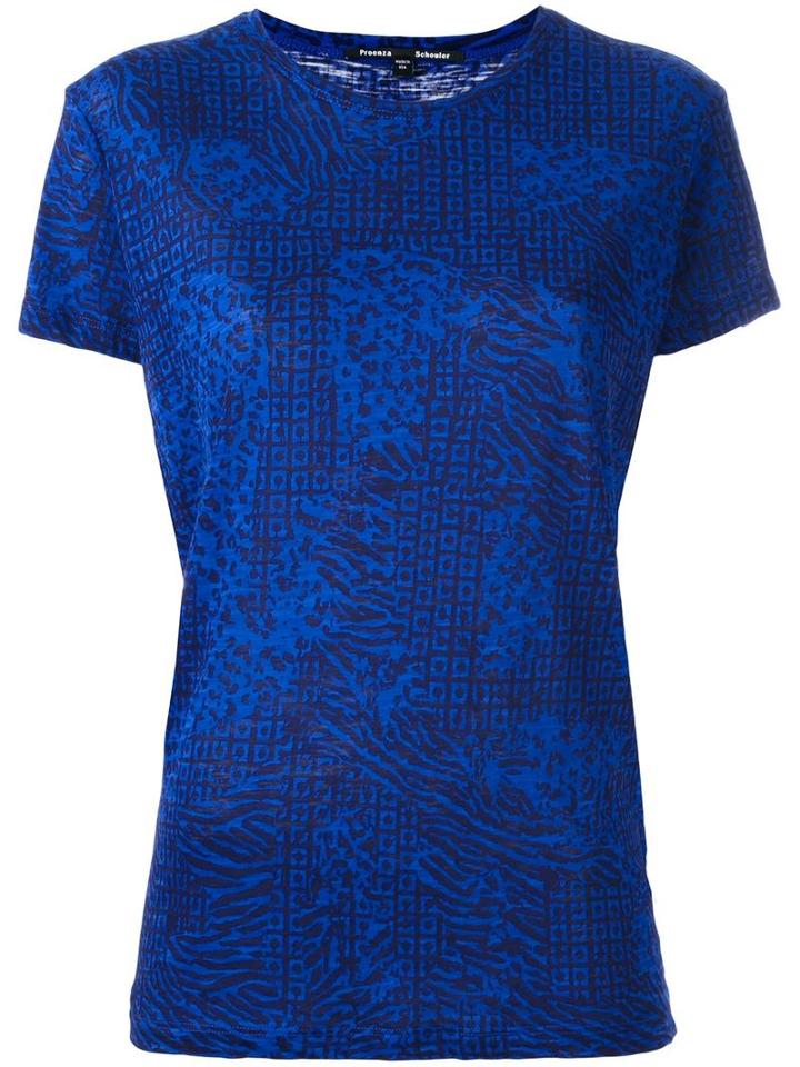 Proenza Schouler Abstract Print T-shirt, Women's, Size: Large, Blue, Cotton
