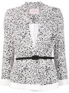 Carolina Herrera Dots Print Peplum Jacket, Women's, Size: 4, White, Cotton/viscose
