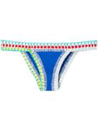 Kiini Embroidered Tuesday Bikini Bottom - Blue