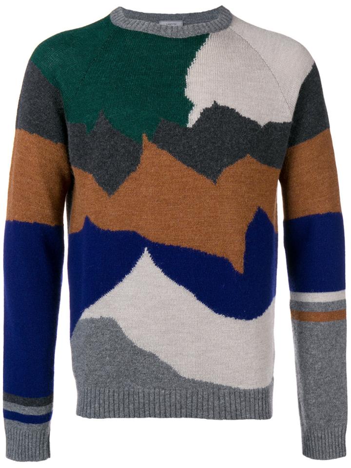 Lanvin Cashmere Mixed Knit Jumper - Grey