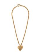 Chanel Vintage Heart Charm Necklace - Metallic