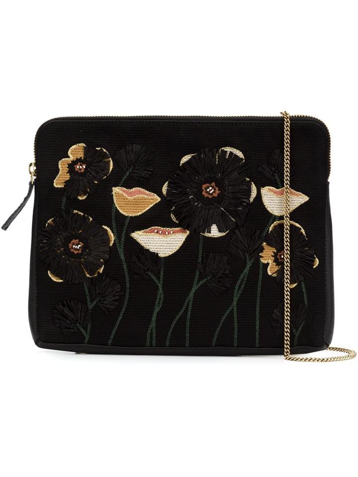 Lizzie Fortunato Jewels Embroidered Flower Clutch