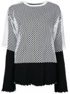 G.v.g.v. - Mesh Layered Ribbed Jersey Top - Women - Cotton/polyester - Xs, Women's, Black, Cotton/polyester