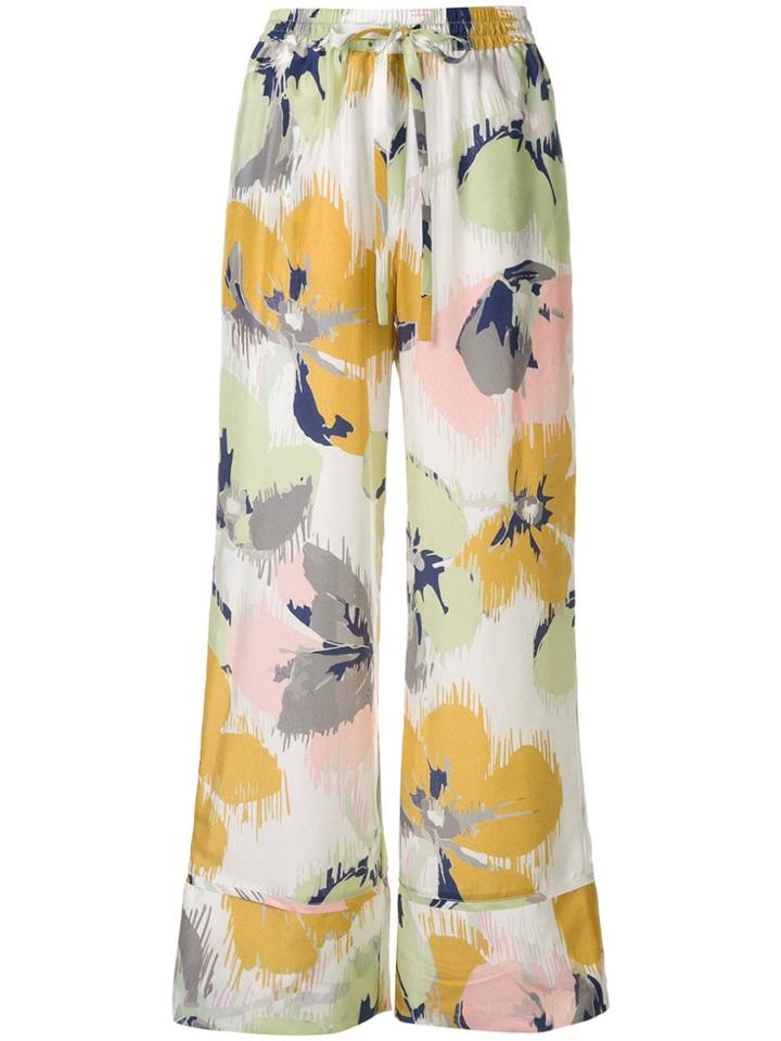 Lee Mathews Printed Wide Leg Trousers - Yellow
