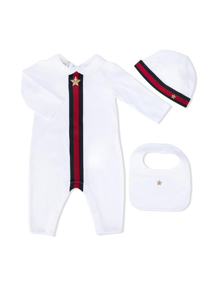 Gucci Kids - Striped Romper - Kids - Cotton - 6-9 Mth, White