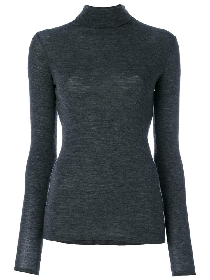 Vince Long Turtle Neck Sweater - Grey