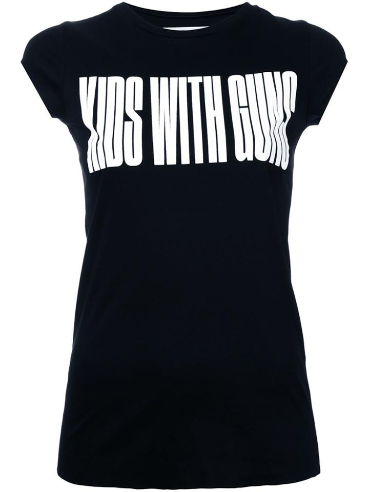 Strateas Carlucci 'kids With Guns' Print T-shirt - Black
