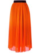 Msgm Midi Pleated Skirt, Women's, Size: 40, Yellow/orange, Polyester